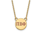 Logoart Sterling Silver Gp Pi Beta Phi Small Enamel Pendant Necklace
