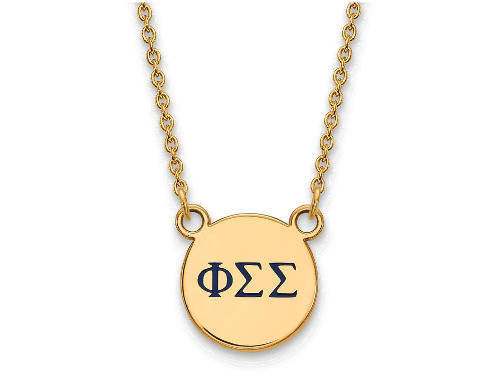 Logoart Sterling Silver Gp Phi Sigma Sigma Small Enamel Pendant Necklace