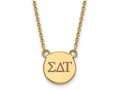 Logoart Sterling Silver Gp Sigma Delta Tau Small Enamel Pendant Necklace