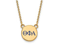 Logoart Sterling Silver Gp Theta Phi Alpha Small Enamel Pendant Necklace