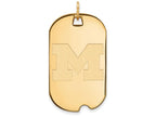 Logoart Sterling Silver Gp Michigan (univ Of) Large Dog Tag Pendant Necklace