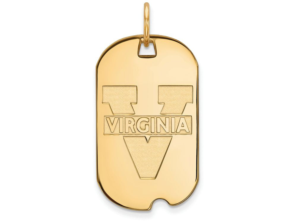 Logoart Sterling Silver Gp University Of Virginia Small Dog Tag Pendant Necklace