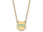 Logoart Sterling Silver Gp Zeta Tau Alpha Small Enamel Pendant Necklace