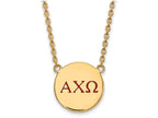 Logoart Sterling Silver Gp Alpha Chi Omega Large Enamel Pendant Necklace