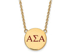 Logoart Sterling Silver Gp Alpha Sigma Alpha Large Enamel Pendant Necklace
