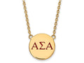 Logoart Sterling Silver Gp Alpha Sigma Alpha Large Enamel Pendant Necklace