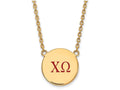Logoart Sterling Silver Gp Chi Omega Large Enamel Pendant Necklace
