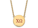 Logoart Sterling Silver Gp Chi Omega Large Enamel Pendant Necklace