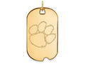 Logoart Sterling Silver Gp Clemson University Large Dog Tag Pendant Necklace