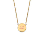 Logoart Sterling Silver Gp Delta Zeta Large Enamel Pendant Necklace