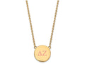 Logoart Sterling Silver Gp Delta Zeta Large Enamel Pendant Necklace