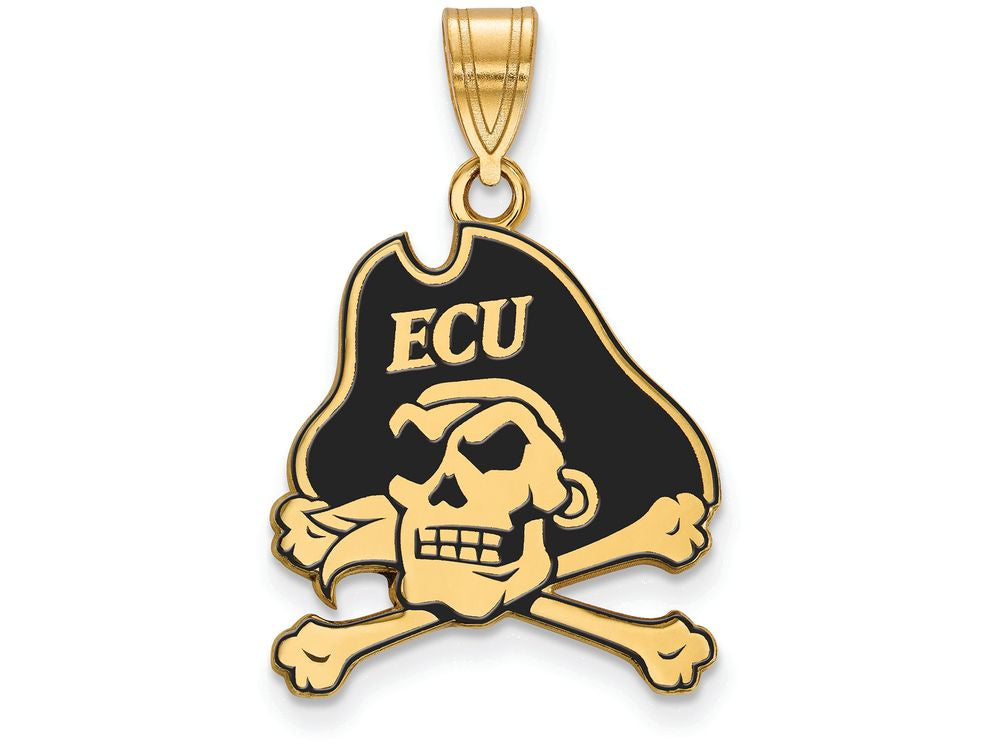 Logoart Sterling Silver Gp East Carolina University Large Enamel Pendant