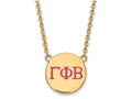 Logoart Sterling Silver Gp Gamma Phi Beta Large Enamel Pendant Necklace