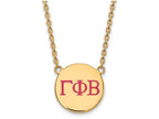 Logoart Sterling Silver Gp Gamma Phi Beta Large Enamel Pendant Necklace