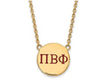 Logoart Sterling Silver Gp Pi Beta Phi Large Enamel Pendant Necklace