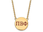 Logoart Sterling Silver Gp Pi Beta Phi Large Enamel Pendant Necklace