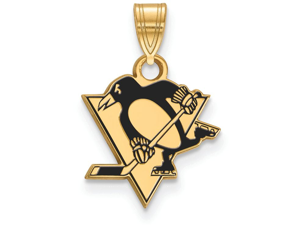 Sterling Silver Gp Nhl Logoart Pittsburgh Penguins Small Enamel Pendant