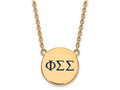 Logoart Sterling Silver Gp Phi Sigma Sigma Largel Enamel Pendant Necklace