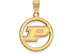 Logoart Sterling Silver Gp Purduemed Pendant In Circle