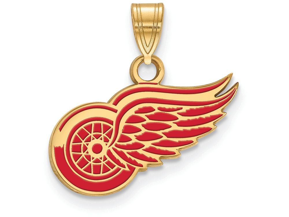 Sterling Silver Gp Nhl Logoart Detroit Red Wings Small Enamel Pendant