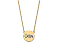 Logoart Sterling Silver Gp Theta Phi Alpha Large Enamel Pendant Necklace