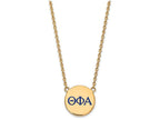 Logoart Sterling Silver Gp Theta Phi Alpha Large Enamel Pendant Necklace
