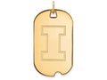 Logoart Sterling Silver Gp University Of Illinois Large Dog Tag Pendant Necklace