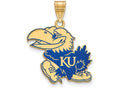 Logoart Sterling Silver Gp University Of Kansas Large Enamel Pendant