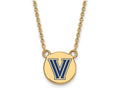 Logoart Sterling Silver Gp Villanova U Small Enamel Disc Pendant Necklace