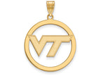Logoart Sterling Silver Gp Virginia Tech Extra Large  Pendant In Circle