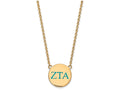Logoart Sterling Silver Gp Zeta Tau Alpha Large Enamel Pendant Necklace