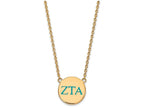 Logoart Sterling Silver Gp Zeta Tau Alpha Large Enamel Pendant Necklace