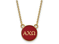 Logoart Sterling Silver Gp Alpha Chi Omega Small Enamel Pendant Necklace