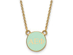 Logoart Sterling Silver Gp Alpha Epsilon Phi Extra Small Enamel Pendant Necklace