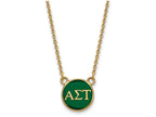Logoart Sterling Silver Gp Alpha Sigma Tau Small Enamel Pendant Necklace
