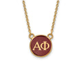 Logoart Sterling Silver Gp Alpha Phi Small Enamel Pendant Necklace