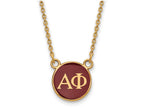 Logoart Sterling Silver Gp Alpha Phi Small Enamel Pendant Necklace