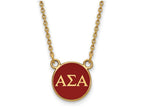 Logoart Sterling Silver Gp Alpha Sigma Alpha Small Enamel Pendant Necklace