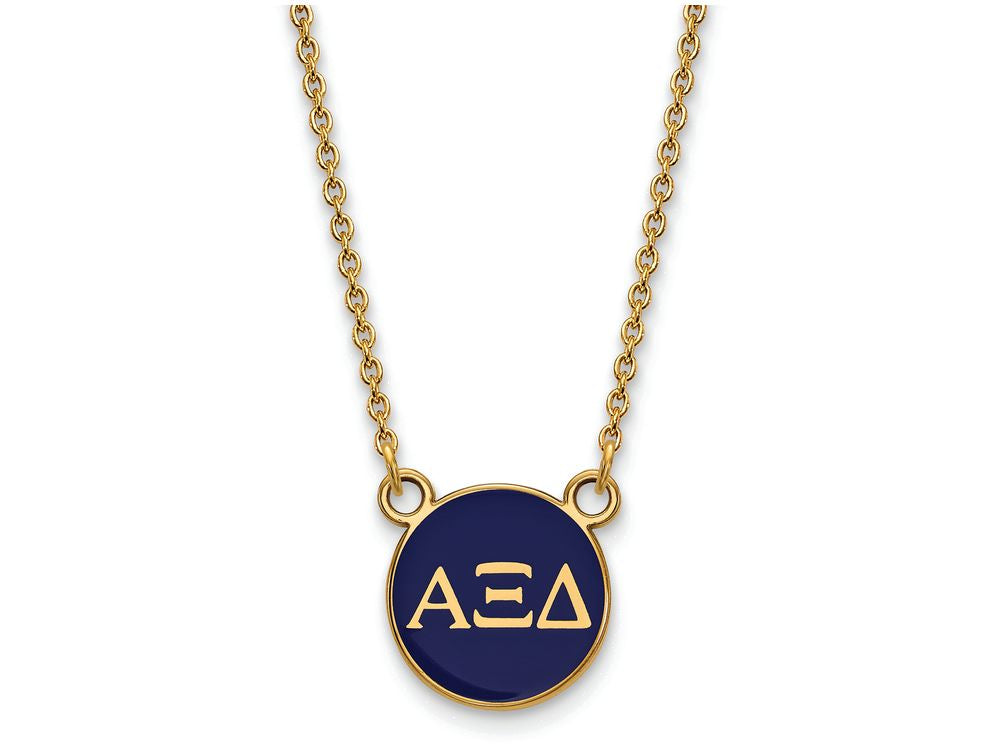 Logoart Sterling Silver Gp Alpha Xi Delta Small Enamel Pendant Necklace