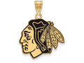 Sterling Silver Gp Nhl Logoart Chicago Blackhawks Large Enamel Pendant