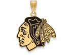 Sterling Silver Gp Nhl Logoart Chicago Blackhawks Large Enamel Pendant