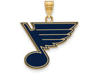 Sterling Silver Gp Nhl Logoart St. Louis Blues Large Enamel Pendant