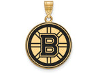 Sterling Silver Gp Nhl Logoart Boston Bruins Large Enamel Pendant