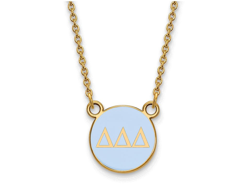 Logoart Sterling Silver Gp Delta Delta Delta Small Enamel Pendant Necklace