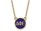 Logoart Sterling Silver Gp Delta Phi Epsilon Small Enamel Pendant Necklace