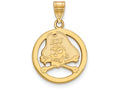 Logoart Sterling Silver Gp East Carolina University Small Pendant In Circle