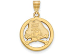 Logoart Sterling Silver Gp East Carolina University Small Pendant In Circle
