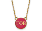 Logoart Sterling Silver Gp Gamma Phi Beta Small Enamel Pendant Necklace
