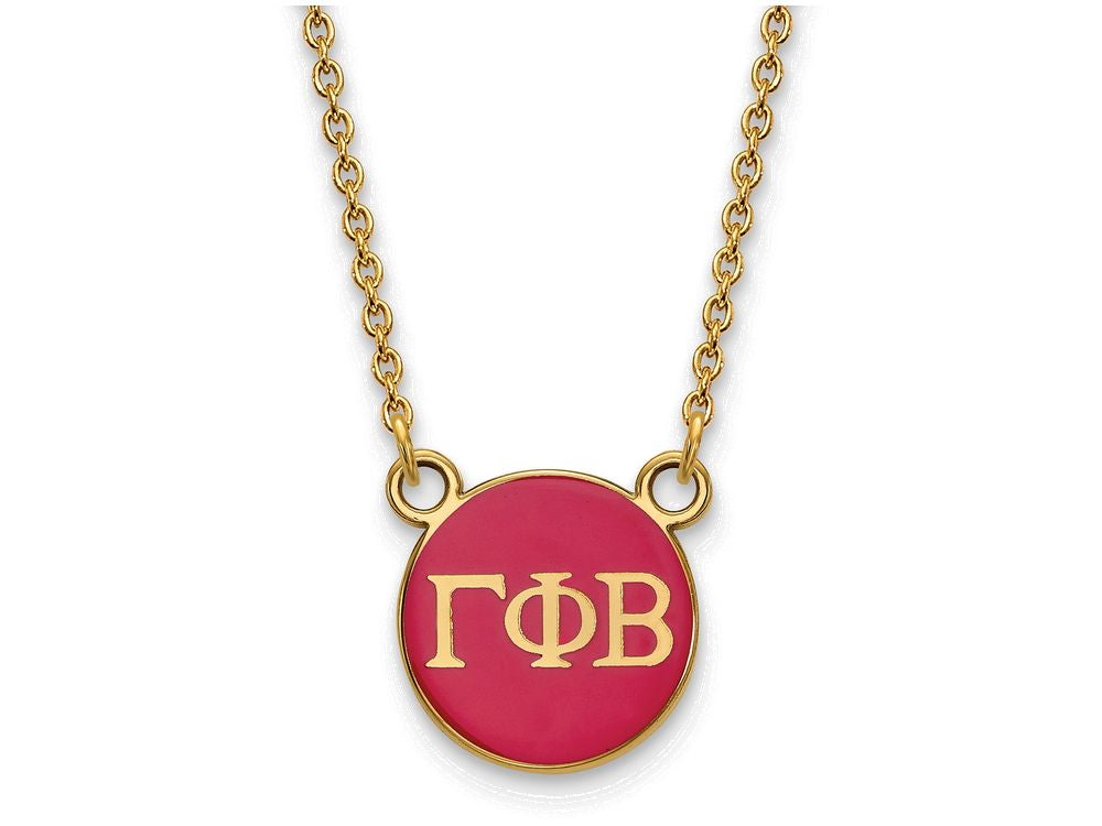 Logoart Sterling Silver Gp Gamma Phi Beta Small Enamel Pendant Necklace