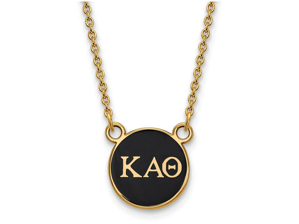 Logoart Sterling Silver Gp Kappa Alpha Theta Small Enamel Pendant Necklace